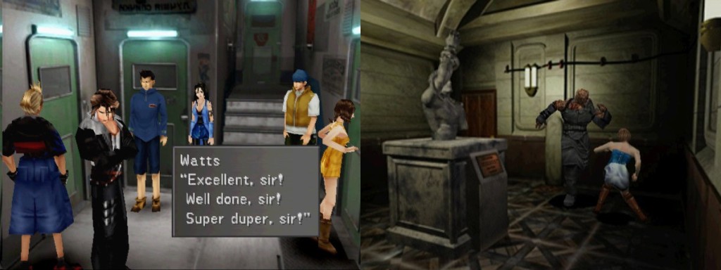 Fixed camera in Final Fantasy VIII and Resident Evil 3